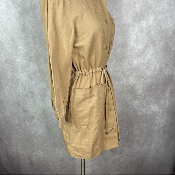Apiece Apart Nueva Aragon Mini Cotton Linen Safari Dress In Camel Size 0 - Picture 6 of 9
